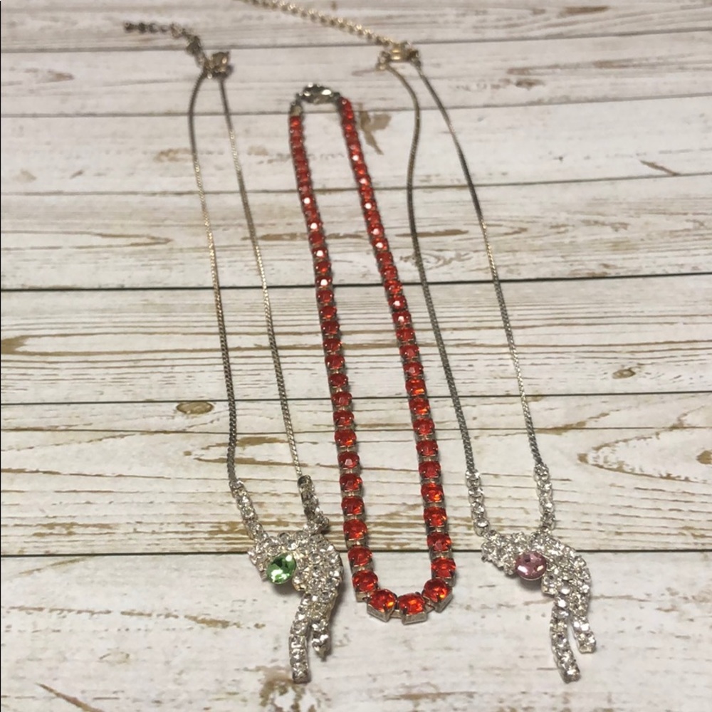 BUNDLE OF 3 RHINESTONES NECKLACES